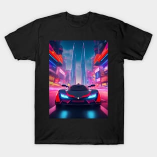 Asian Neon Velocity: Futuristic Thrill Ride T-Shirt